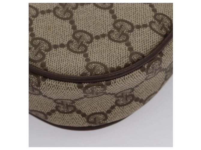 Borsa a Spalla GUCCI GG Supreme Web Sherry Line PVC Beige Marrone Argento Auth BA103 - vista 10