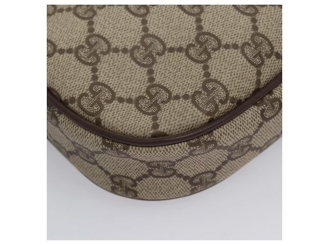 Borsa a Spalla GUCCI GG Supreme Web Sherry Line PVC Beige Marrone Argento Auth BA103 - vista 12