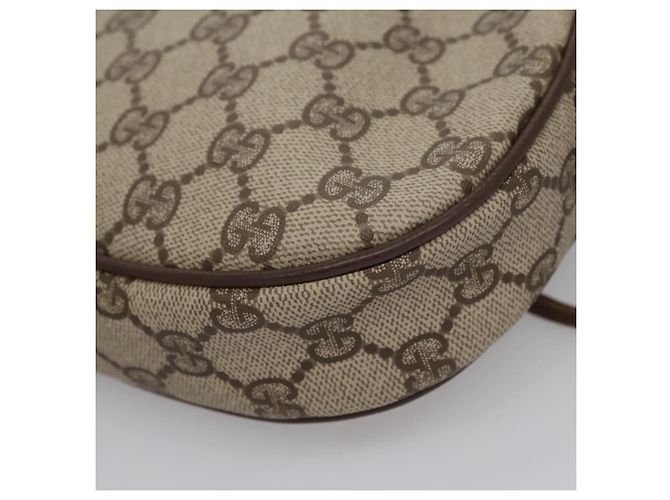 Borsa a Spalla GUCCI GG Supreme Web Sherry Line PVC Beige Marrone Argento Auth BA103 - vista 13