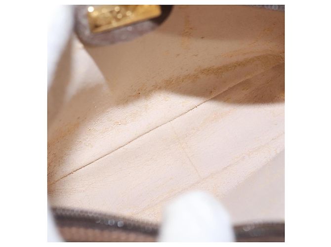 Borsa a Spalla GUCCI GG Supreme Web Sherry Line PVC Beige Marrone Argento Auth BA103 - vista 17