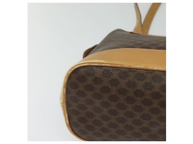 Céline Borsa a Spalla Cicada in Tela Macadam CELINE in Pelle PVC Marrone Oro Auth BD771 D'oro - vista 10