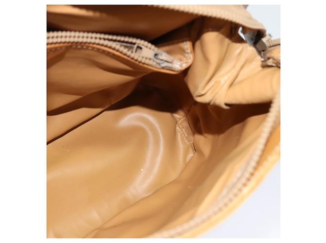 Céline Borsa a Spalla Cicada in Tela Macadam CELINE in Pelle PVC Marrone Oro Auth BD771 D'oro - vista 17