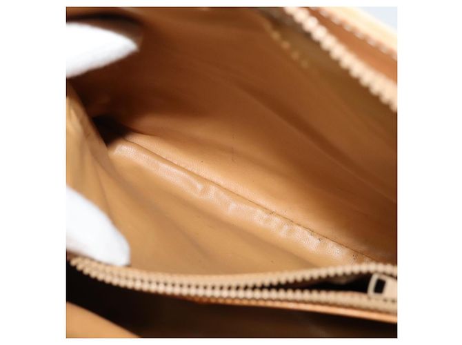 Céline Borsa a Spalla Cicada in Tela Macadam CELINE in Pelle PVC Marrone Oro Auth BD771 D'oro - vista 19