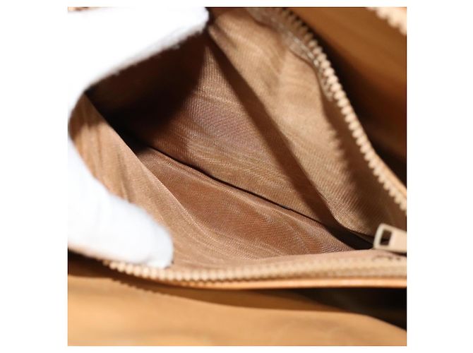 Céline Borsa a Spalla Cicada in Tela Macadam CELINE in Pelle PVC Marrone Oro Auth BD771 D'oro - vista 20