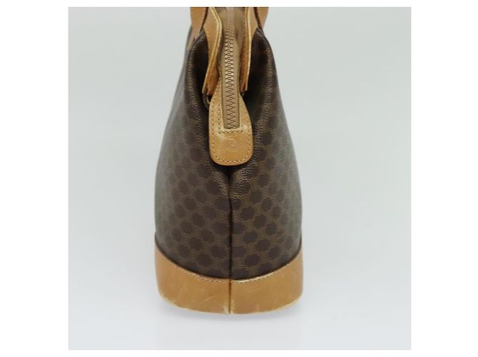 Céline Borsa a Spalla Cicada in Tela Macadam CELINE in Pelle PVC Marrone Oro Auth BD771 D'oro - vista 5