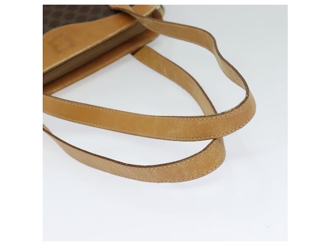 Céline Borsa a Spalla Cicada in Tela Macadam CELINE in Pelle PVC Marrone Oro Auth BD771 D'oro - vista 7