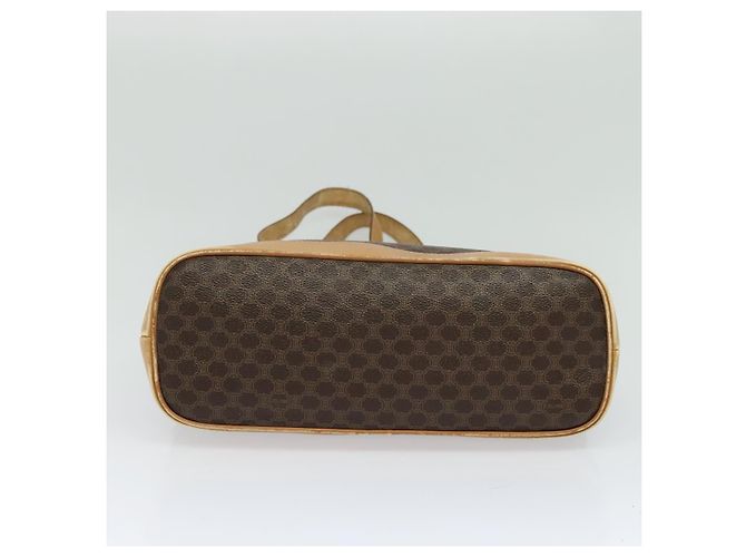 Céline Borsa a Spalla Cicada in Tela Macadam CELINE in Pelle PVC Marrone Oro Auth BD771 D'oro - vista 9