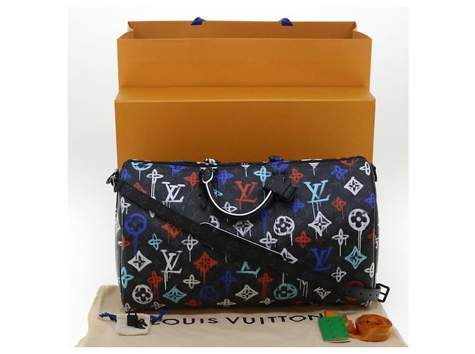 LOUIS VUITTON Keepall Bandouliere 50 Monogram Eclipse Boston M21384 Auth 34215S Monogramma - vista 12
