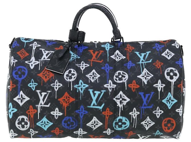 LOUIS VUITTON Keepall Bandouliere 50 Monogram Eclipse Boston M21384 Auth 34215S Monogramma - vista 13