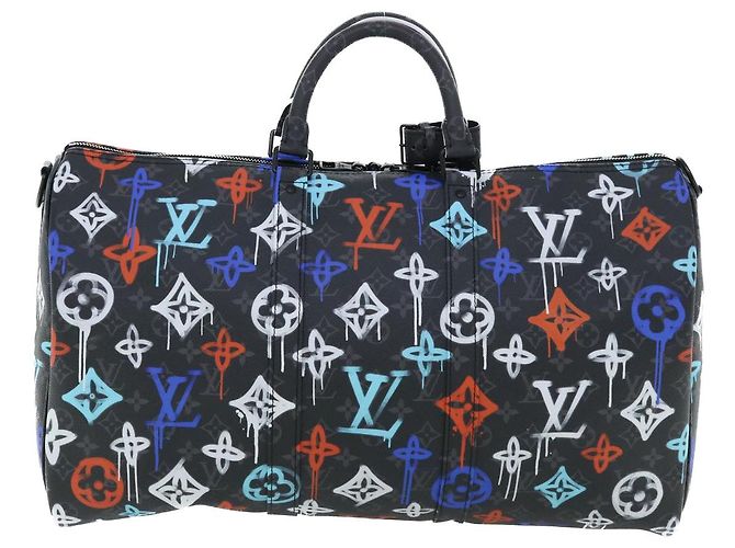 LOUIS VUITTON Keepall Bandouliere 50 Monogram Eclipse Boston M21384 Auth 34215S Monogramma - vista 2