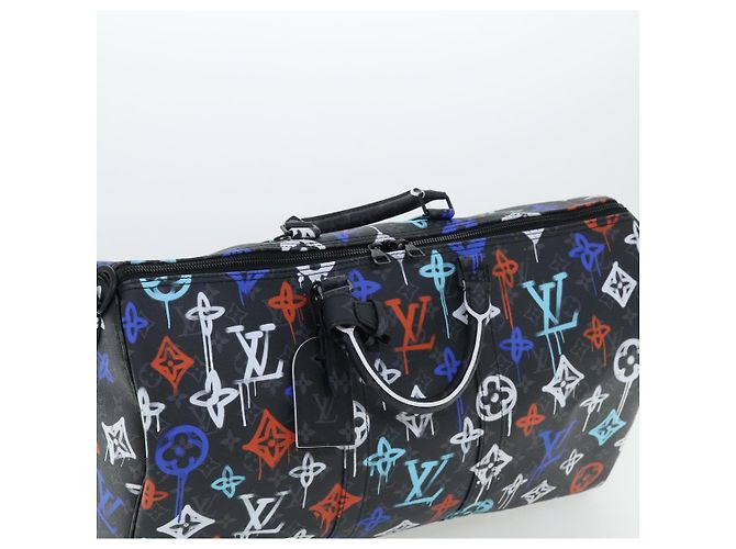 LOUIS VUITTON Keepall Bandouliere 50 Monogram Eclipse Boston M21384 Auth 34215S Monogramma - vista 6