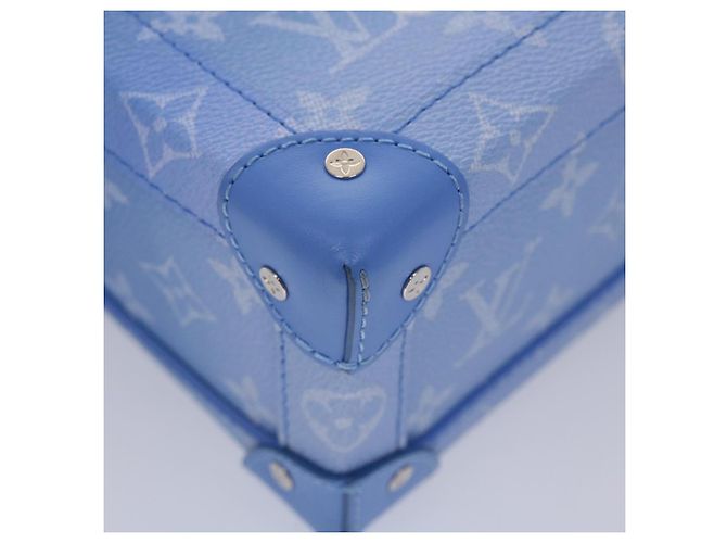 LOUIS VUITTON Borsa a Spalla Soft Trunk Monogram Clouds Blu M45430 LV Auth 46350S Bianco - vista 14