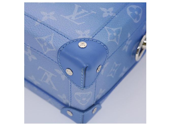 LOUIS VUITTON Borsa a Spalla Soft Trunk Monogram Clouds Blu M45430 LV Auth 46350S Bianco - vista 15