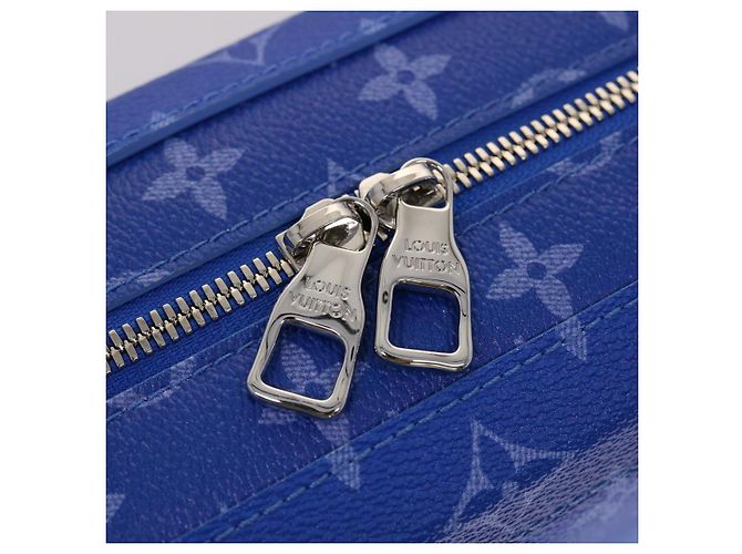 LOUIS VUITTON Borsa a Spalla Soft Trunk Monogram Clouds Blu M45430 LV Auth 46350S Bianco - vista 8