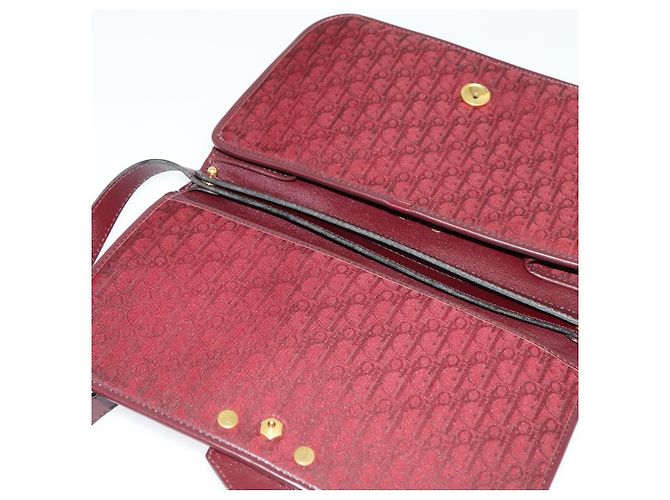 Borsa a spalla in tela Trotter Christian Dior rossa Auth KD240 Rosso - vista 15