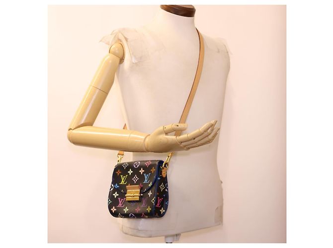 LOUIS VUITTON Borsa a Spalla Multicolor Heart Breaker Nera M40659 LV Auth 40032SM Nero - vista 23