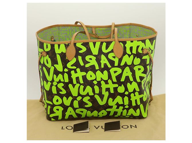 LOUIS VUITTON Borsa Tote Neverfull GM Monogram Graffiti Verde M93703 LV Auth 29943SM Verde chiaro Monogramma - vista 12