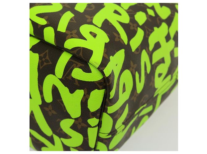 LOUIS VUITTON Borsa Tote Neverfull GM Monogram Graffiti Verde M93703 LV Auth 29943SM Verde chiaro Monogramma - vista 15