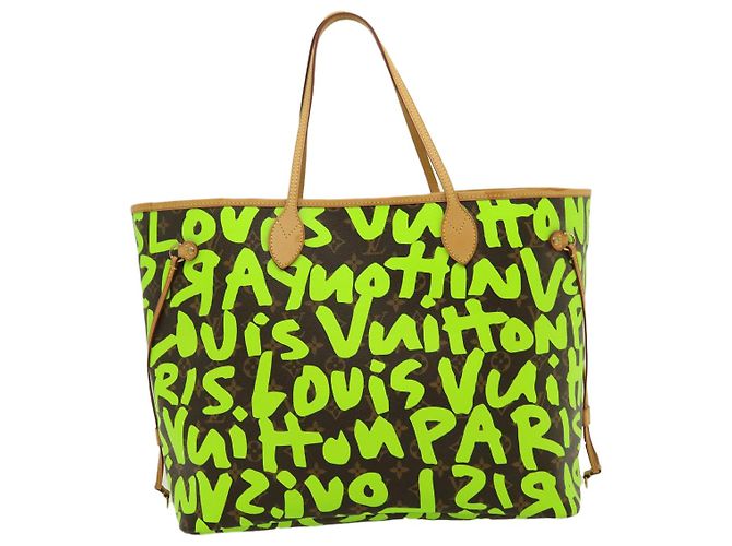 LOUIS VUITTON Borsa Tote Neverfull GM Monogram Graffiti Verde M93703 LV Auth 29943SM Verde chiaro Monogramma - vista 2