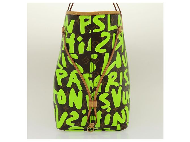 LOUIS VUITTON Borsa Tote Neverfull GM Monogram Graffiti Verde M93703 LV Auth 29943SM Verde chiaro Monogramma - vista 3