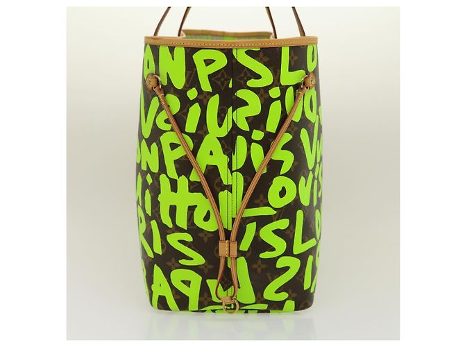 LOUIS VUITTON Borsa Tote Neverfull GM Monogram Graffiti Verde M93703 LV Auth 29943SM Verde chiaro Monogramma - vista 4