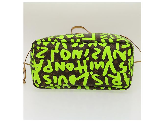 LOUIS VUITTON Borsa Tote Neverfull GM Monogram Graffiti Verde M93703 LV Auth 29943SM Verde chiaro Monogramma - vista 5