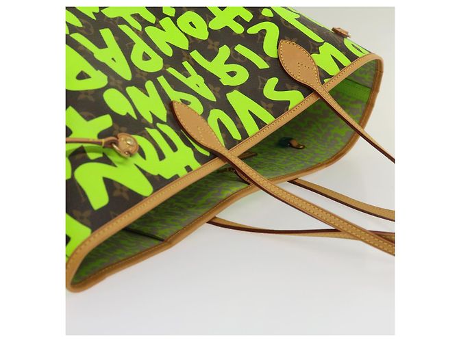 LOUIS VUITTON Borsa Tote Neverfull GM Monogram Graffiti Verde M93703 LV Auth 29943SM Verde chiaro Monogramma - vista 6