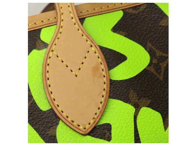LOUIS VUITTON Borsa Tote Neverfull GM Monogram Graffiti Verde M93703 LV Auth 29943SM Verde chiaro Monogramma - vista 8