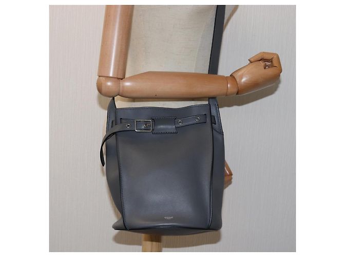 Big Bag Céline CELINE Grande borsa Borsa a Spalla Pelle Grigia Auth 74791SAM Marrone - vista 23