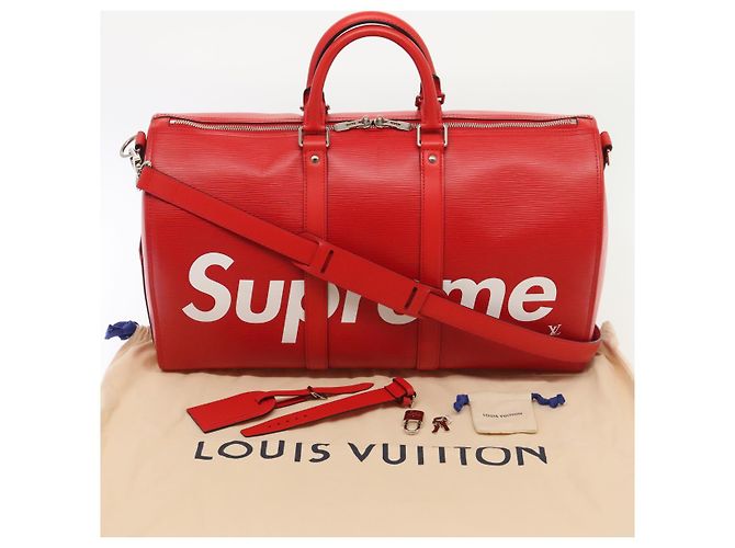 LOUIS VUITTON Epi Supreme Keepall Bandouliere 45 Borsa Boston M53419 Auth 83743SM Rosso - vista 12