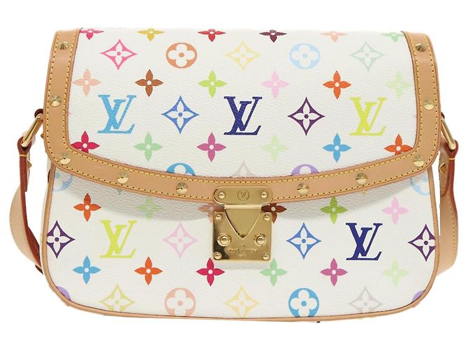 LOUIS VUITTON Schultertasche Sologne Monogramm Multicolor Weiß M92661 Auth 90289SM - Ansicht 13