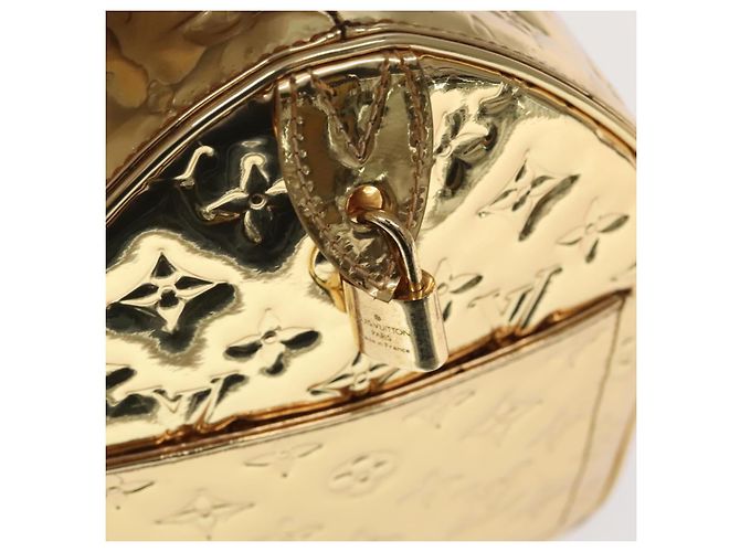 LOUIS VUITTON Borsa a Mano Monogram Miroir Speedy 35 Oro M95785 LV Auth 106299SM D'oro Monogramma - vista 19