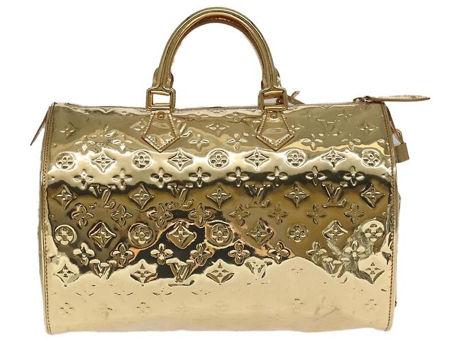 LOUIS VUITTON Borsa a Mano Monogram Miroir Speedy 35 Oro M95785 LV Auth 106299SM D'oro Monogramma - vista 2