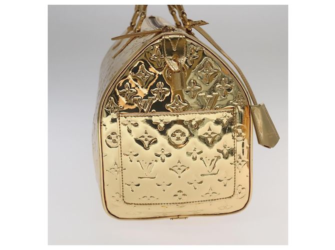 LOUIS VUITTON Borsa a Mano Monogram Miroir Speedy 35 Oro M95785 LV Auth 106299SM D'oro Monogramma - vista 4