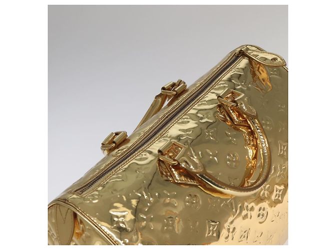 LOUIS VUITTON Borsa a Mano Monogram Miroir Speedy 35 Oro M95785 LV Auth 106299SM D'oro Monogramma - vista 6