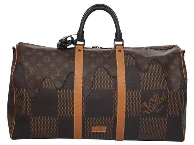 LOUIS VUITTON Borsa Keepall Bandoulière 50 Damier Ebene Giant N40360 Auth 109786SM - vista 2