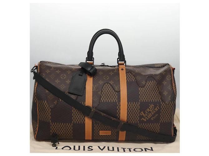 LOUIS VUITTON Borsa Keepall Bandoulière 50 Damier Ebene Giant N40360 Auth 109786SM - vista 35