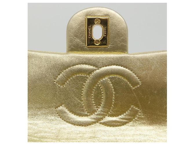 CHANEL Matelasse 17 Chain Shoulder Bag Lamb Skin Gold CC Auth 58346SAV - vista 10