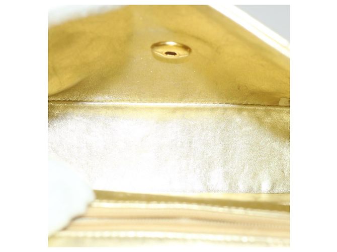 CHANEL Matelasse 17 Chain Shoulder Bag Lamb Skin Gold CC Auth 58346SAV - vista 11
