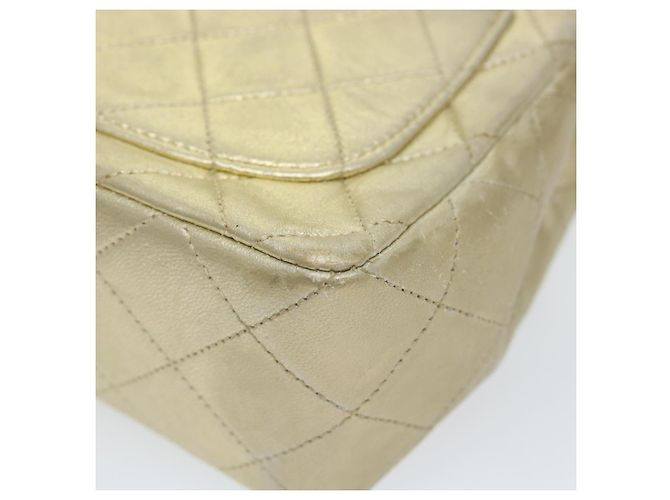 CHANEL Matelasse 17 Chain Shoulder Bag Lamb Skin Gold CC Auth 58346SAV - vista 15