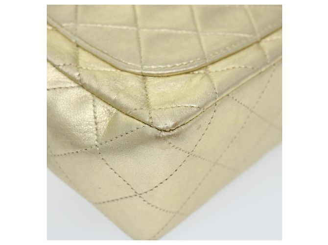 CHANEL Matelasse 17 Chain Shoulder Bag Lamb Skin Gold CC Auth 58346SAV - vista 16