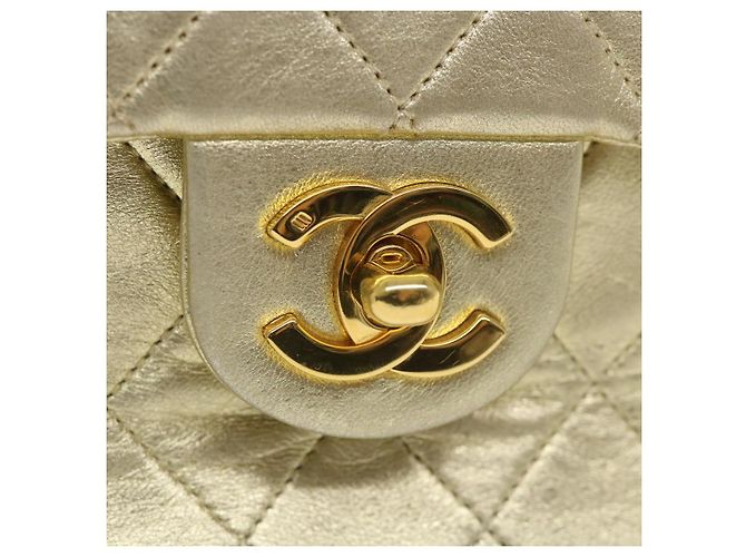 CHANEL Matelasse 17 Chain Shoulder Bag Lamb Skin Gold CC Auth 58346SAV - vista 17