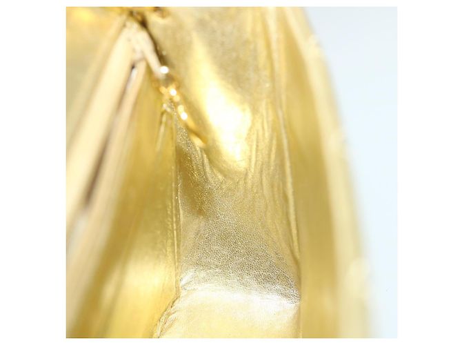 CHANEL Matelasse 17 Chain Shoulder Bag Lamb Skin Gold CC Auth 58346SAV - vista 20
