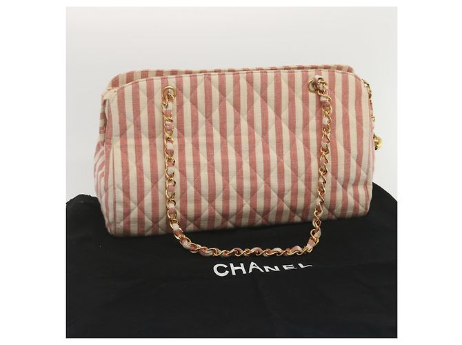 CHANEL Borsa a Spalla Matelassé in Tela Bianca Rossa CC Auth 69059SAV Bianco Rosso - vista 12