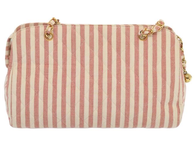 CHANEL Borsa a Spalla Matelassé in Tela Bianca Rossa CC Auth 69059SAV Bianco Rosso - vista 13