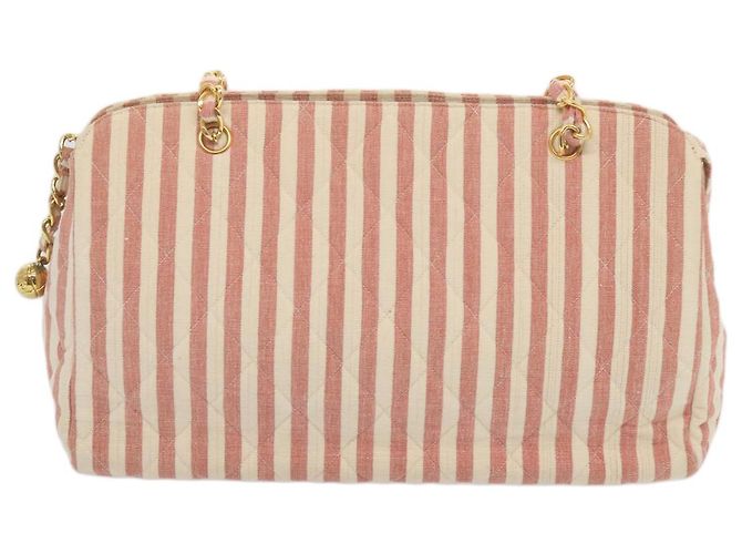 CHANEL Borsa a Spalla Matelassé in Tela Bianca Rossa CC Auth 69059SAV Bianco Rosso - vista 2
