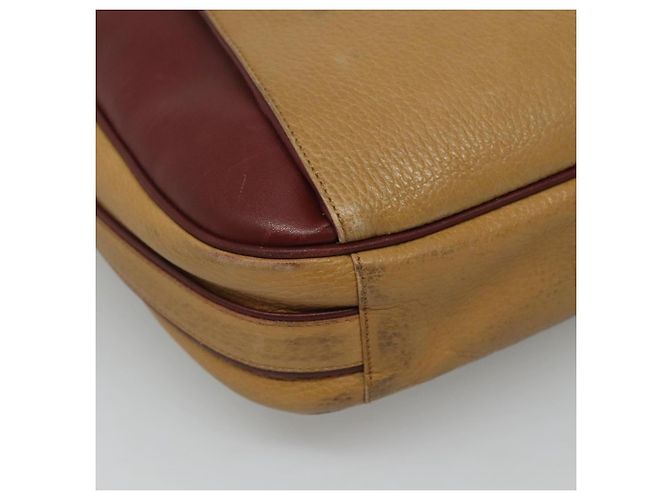 Cartier Borsa a spalla Must Line in pelle beige e rosso vino Auth BA709 Bordò - vista 11