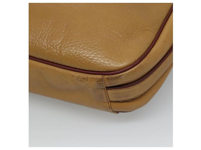 Cartier Borsa a spalla Must Line in pelle beige e rosso vino Auth BA709 Bordò - vista 12