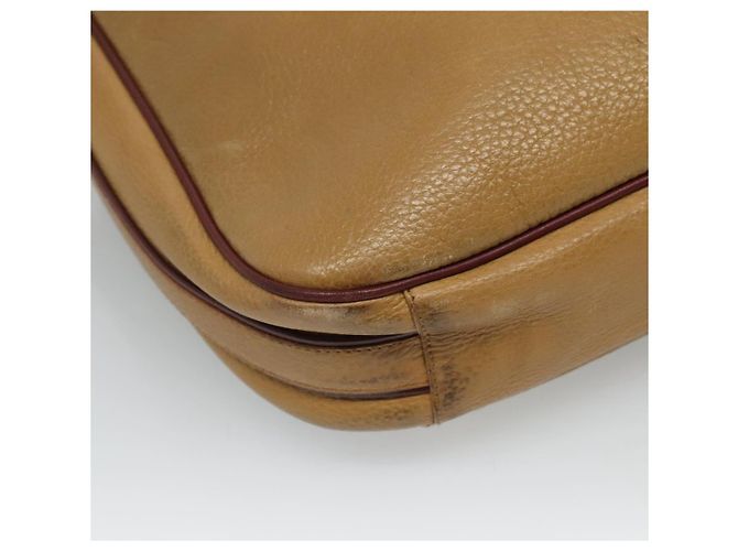 Cartier Borsa a spalla Must Line in pelle beige e rosso vino Auth BA709 Bordò - vista 13