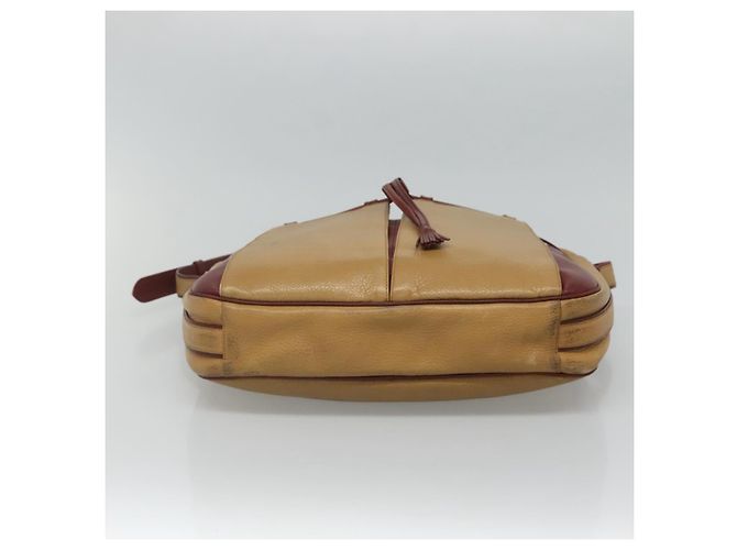 Cartier Borsa a spalla Must Line in pelle beige e rosso vino Auth BA709 Bordò - vista 9